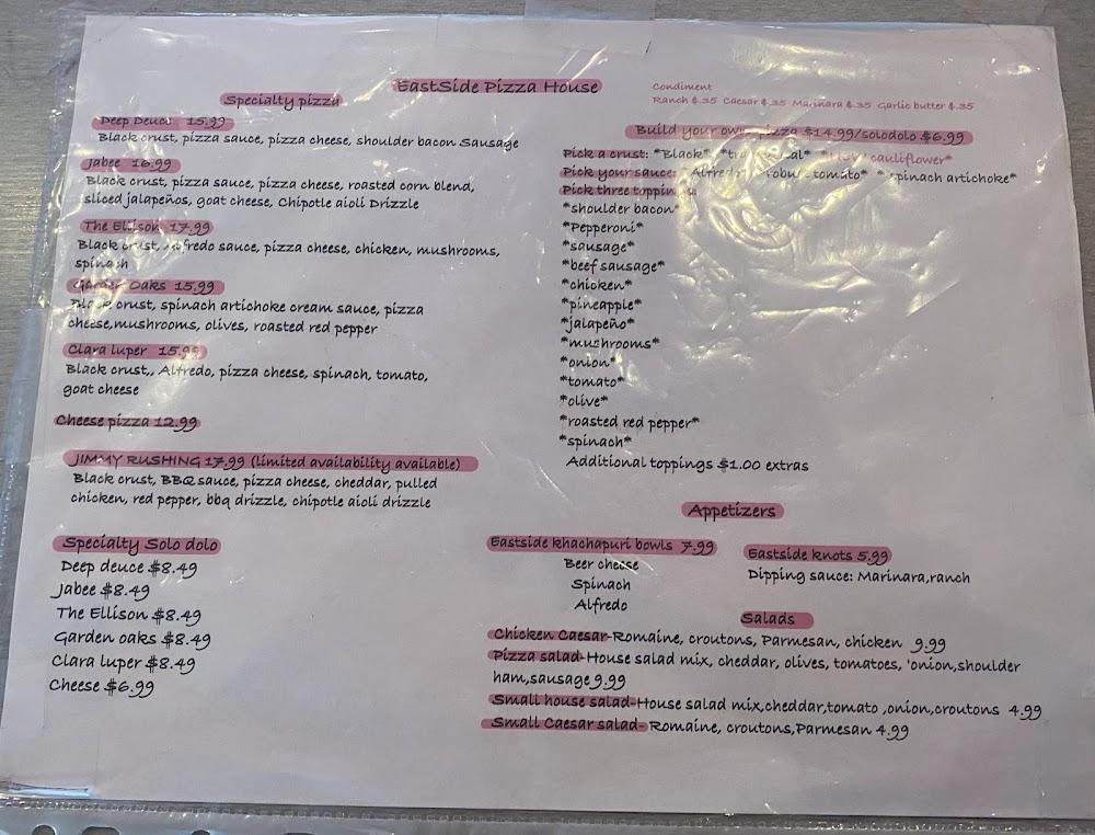 Eastside Pizza House Menu image 3